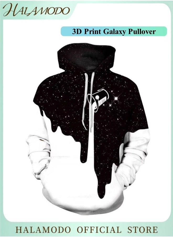 Unisex Hoodies 3D Print Galaxy Pullover Cosplay Sweatshirt Novelty Long-Sleeved Tops Fashion Youth Pullovers Casual Sweatshirts Sportswear with Pockets for Men Women Boys Girls