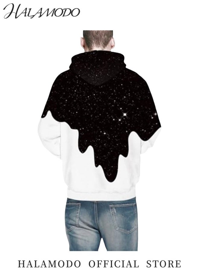 Unisex Hoodies 3D Print Galaxy Pullover Cosplay Sweatshirt Novelty Long-Sleeved Tops Fashion Youth Pullovers Casual Sweatshirts Sportswear with Pockets for Men Women Boys Girls