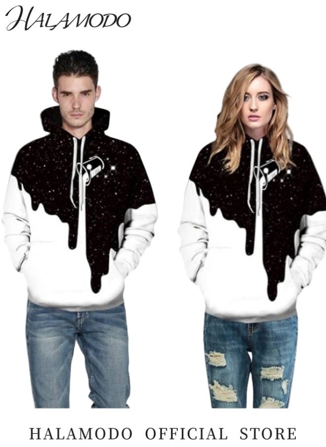 Unisex Hoodies 3D Print Galaxy Pullover Cosplay Sweatshirt Novelty Long-Sleeved Tops Fashion Youth Pullovers Casual Sweatshirts Sportswear with Pockets for Men Women Boys Girls