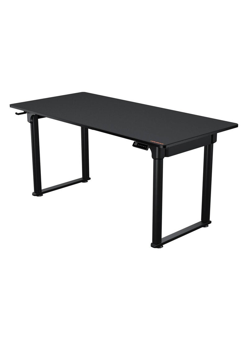 E-GRAV 160 Electric Height Adjustable Gaming Desk – 1600x750mm Carbon Fiber Surface, Dual Motor Lift (730–1180mm), 120kg Capacity, Full-Surface Mousepad, Cable Management Tray, Headset Hook, Safety Shields, Black | 3MGRV4WB.0001