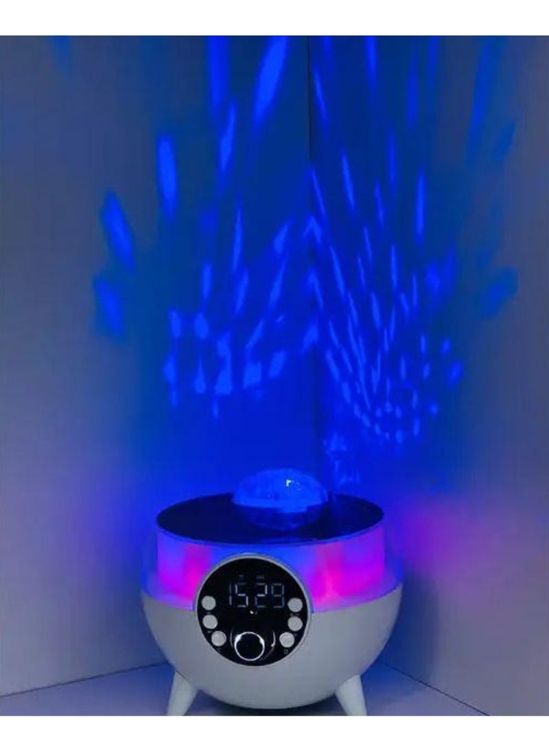 HM-2310 Sky Light Bluetooth Speaker with Wireless Charging | 3--in--1 LED Ambient Night Light + 15W Fast Qi Charging Pad + Stereo Sound | Portable Speaker for Bedroom, Office, Desk | USB-C Powered | Touch Control | Modern Design | Ideal Gift