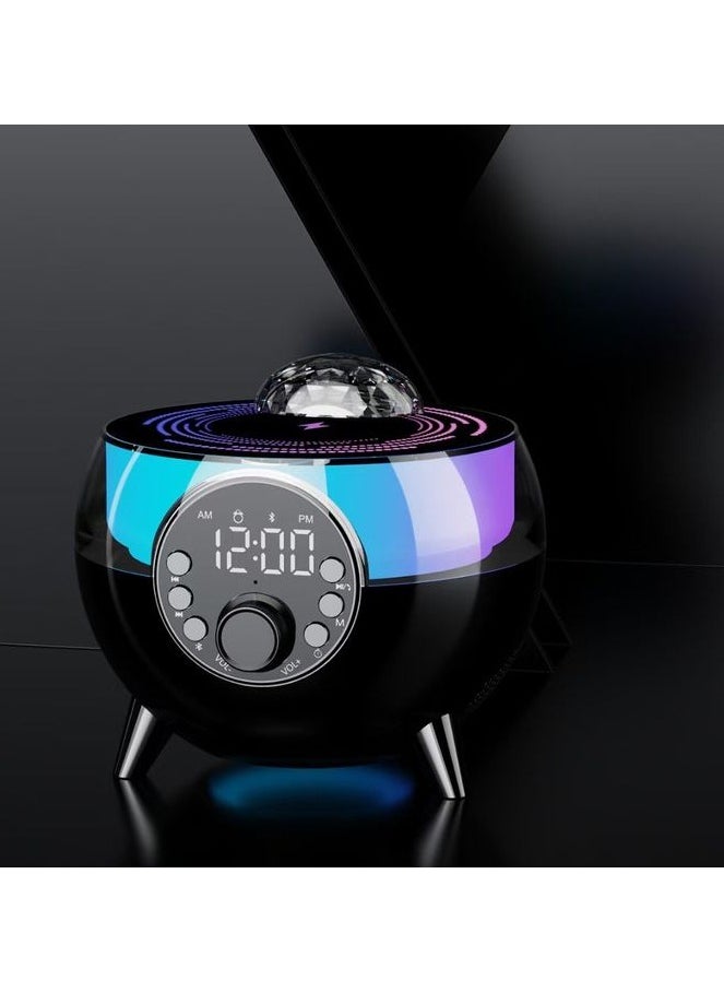 HM-2310 Sky Light Bluetooth Speaker with Wireless Charging | 3--in--1 LED Ambient Night Light + 15W Fast Qi Charging Pad + Stereo Sound | Portable Speaker for Bedroom, Office, Desk | USB-C Powered | Touch Control | Modern Design | Ideal Gift