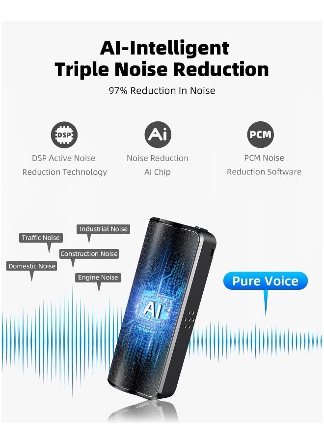 64G Magnetic Voice Recorder with AI-Intelligent Triple Noise Reduction,25 Days Continuous Recording Device,Voice Activated Audio Recorder,Digital Voice Recorder for Meetings/Interviews/Classroom…