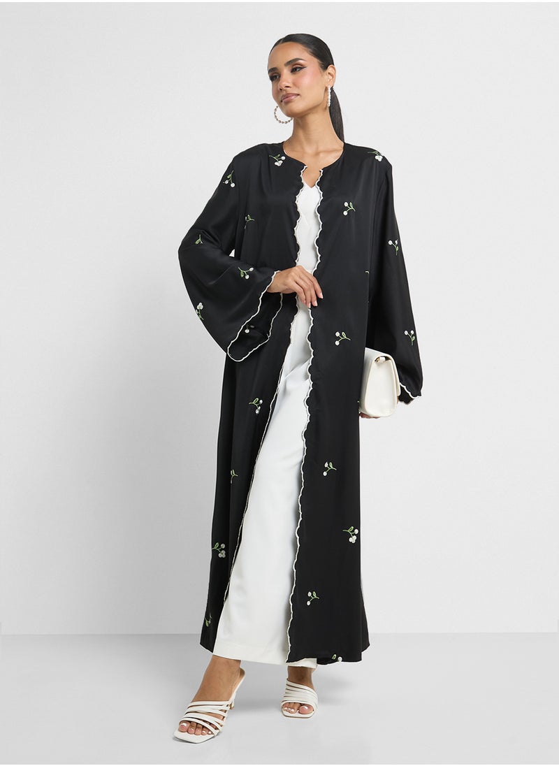 Abaya With Floral Motif