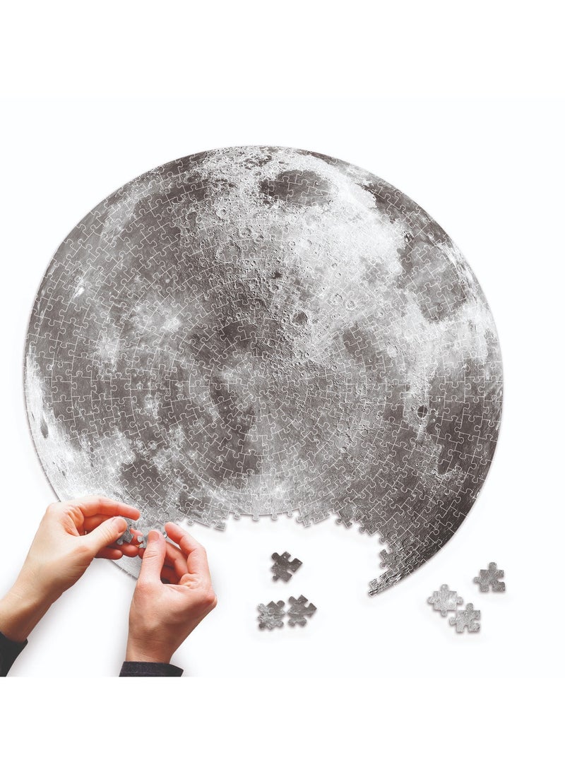 Clementoni Round Puzzle Moon Space Collection 500 Pieces | Jigsaw Puzzle | Puzzle for Adults | Challenging Puzzle | Perfect for Stress Reliever and Puzzle Lovers | Made in Italy
