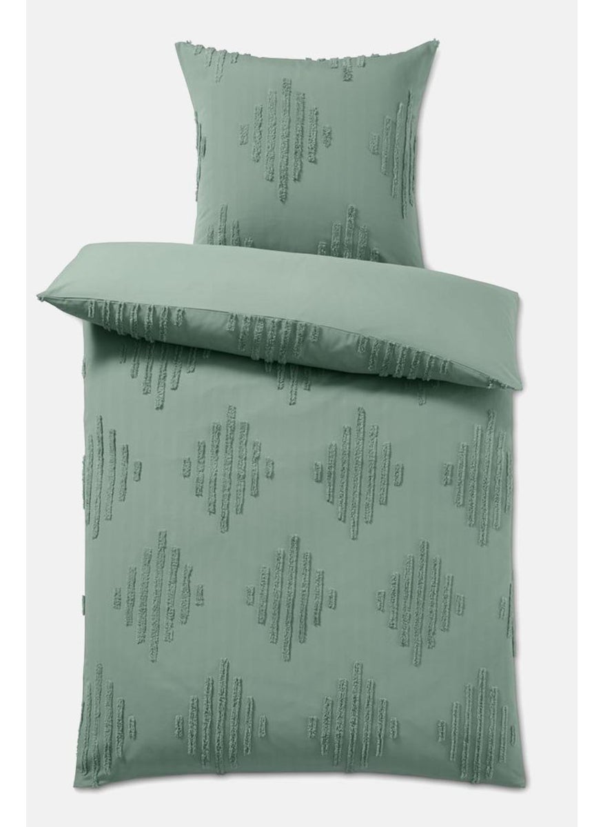 Textured Duvet Set 155 x 220 cm, Sage Green