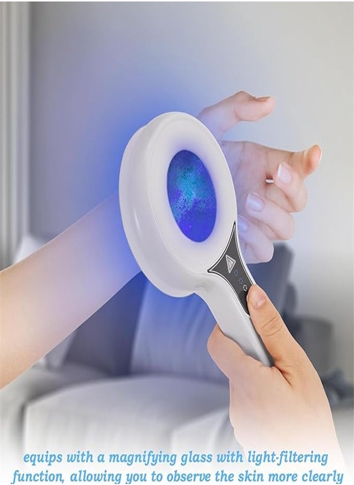 Portable Woods Lamp, Skin Analyzer Professional Facial Magnification Analyzer Rechargeable Skin Detector for Beauticians/Skin Test/Pet Urine Detector
