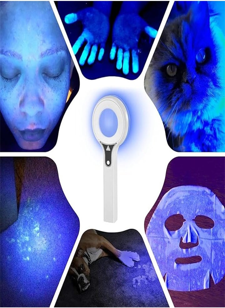 Portable Woods Lamp, Skin Analyzer Professional Facial Magnification Analyzer Rechargeable Skin Detector for Beauticians/Skin Test/Pet Urine Detector