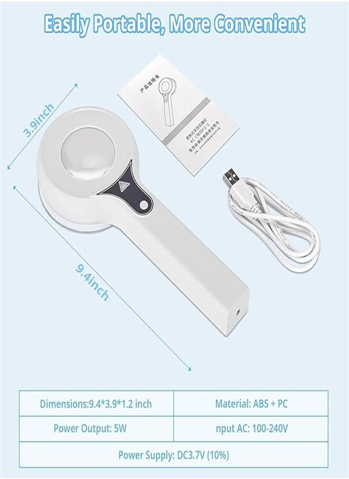 Portable Woods Lamp, Skin Analyzer Professional Facial Magnification Analyzer Rechargeable Skin Detector for Beauticians/Skin Test/Pet Urine Detector