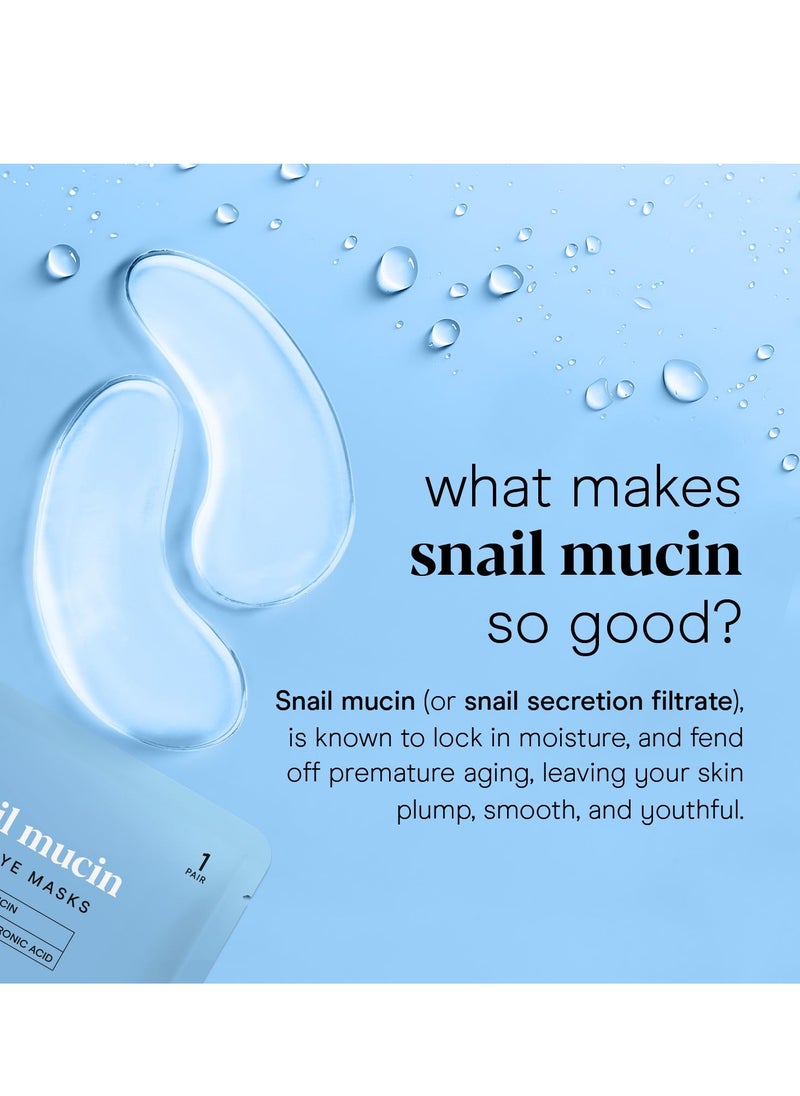 Baebody Advanced Snail Mucin Under Eye Patches for Women & Men (6 Pairs) - Under Eye Masks for Dark Circles and Puffiness - With Niacinamide - Reduce Fine Lines and Wrinkles