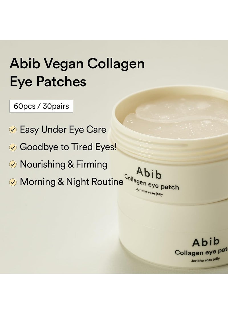 Abib Collagen Eye Patch Jericho Rose Jelly 60 Patches, Korean Under Eye Patches for Puffy Eyes and Dark Circles, Anti-Wrinkle, Collagen, Caffeine, Niacinamide, Ceramide, Antioxidant, Skin Care