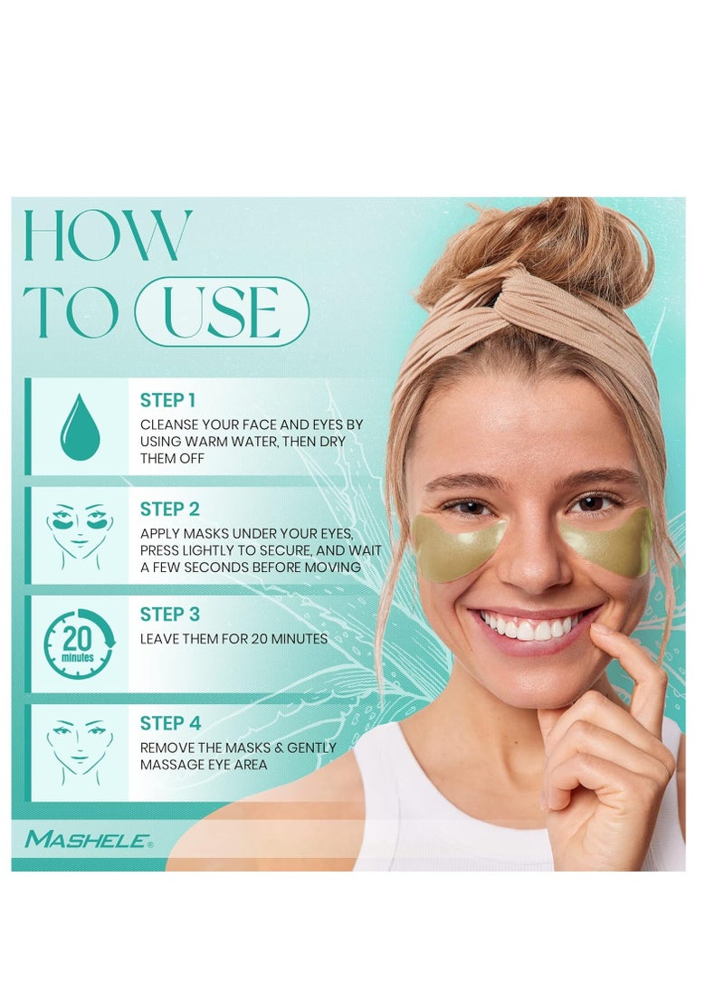 Korean 60pcs Aloe Vera Collagen Under Eye Gel Patches Mask, Treatment for Puffy Eyes, Dark Circles, Anti Wrinkle Pads, Moisturizing for Women and Men (60pcs patches aloe vera)