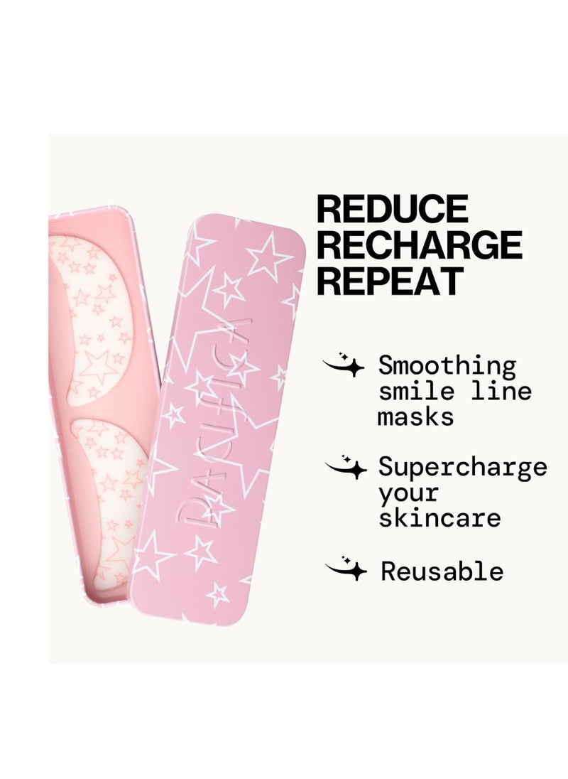 Pacifica Beauty Reusable Smile Line Mask, Skincare, Silicone Mask, For Fine Lines and Wrinkles, Lift and Firm, Pair with Serum, Storage Tin Included, Skin Care, Smile Line Patches, Vegan, 2 Pieces