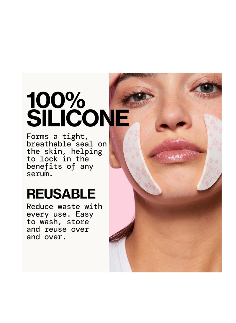Pacifica Beauty Reusable Smile Line Mask, Skincare, Silicone Mask, For Fine Lines and Wrinkles, Lift and Firm, Pair with Serum, Storage Tin Included, Skin Care, Smile Line Patches, Vegan, 2 Pieces