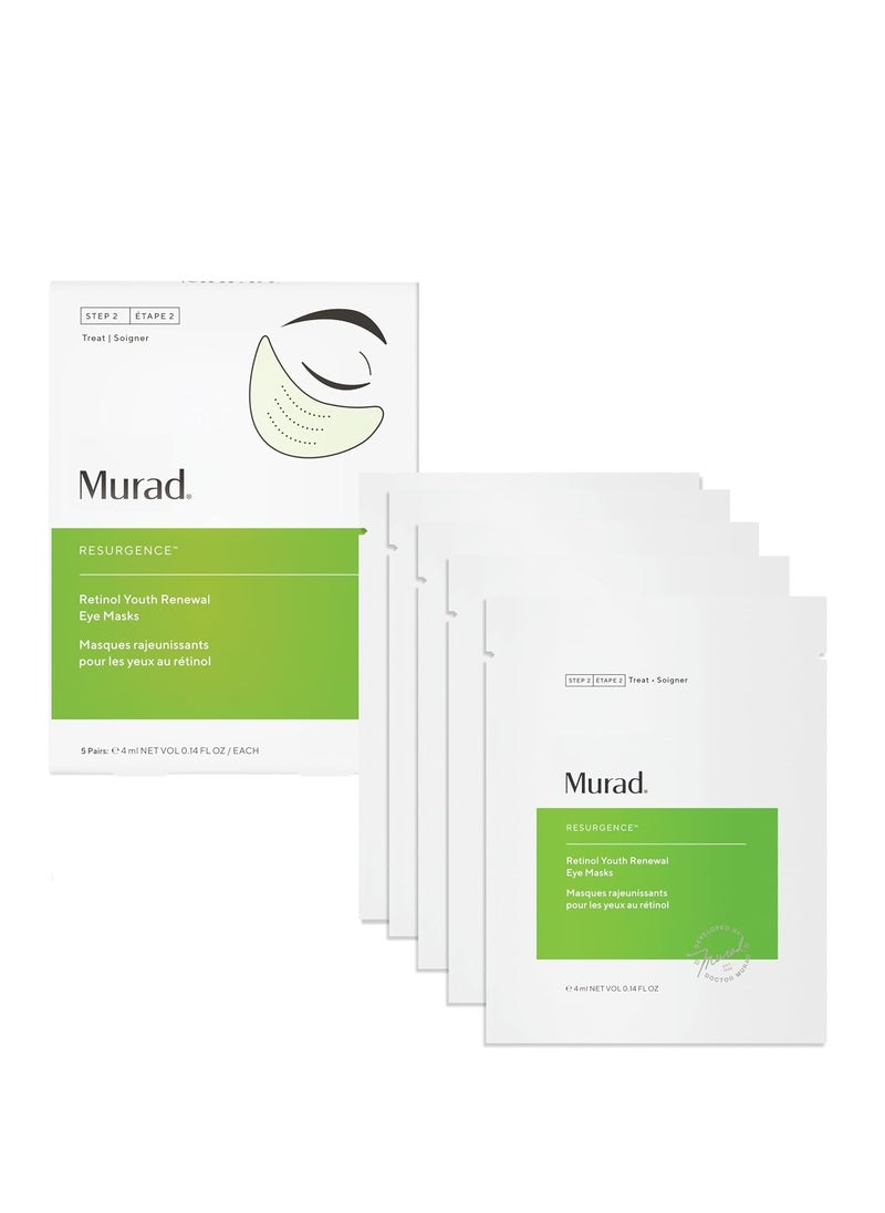 Murad Retinol Youth Renewal Eye Masks – No-Slip Under Eye Patches for Fine Lines, Wrinkles, Crow’s Feet and Puffy Eyes - Full Absorption Treatment Strips