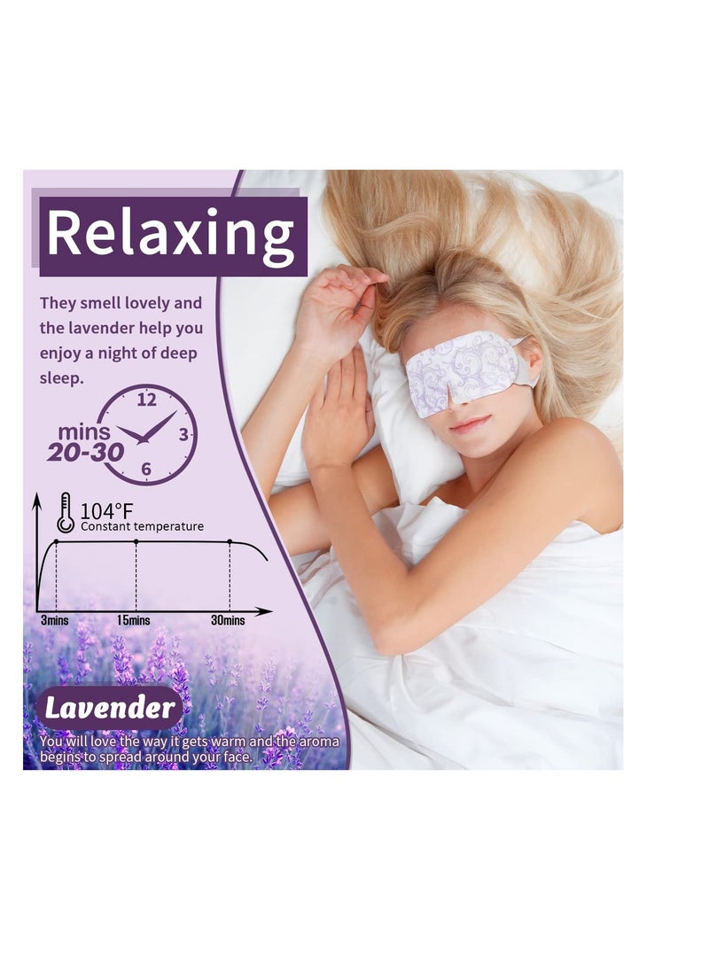Steam Eye Mask 16 Packs, Self Heating Sleep Mask for Dry Eyes, Comfortable Warming Eye Mask, Disposable Heated Eye Mask, Relieve Eye Fatigue, Stress, Migraine,Relaxation Gifts for Women(Lavender)