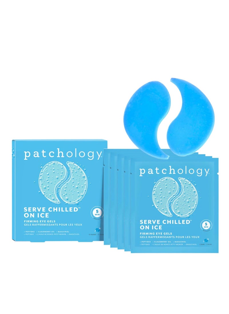 Patchology Iced Cooling Under Eye Mask Patches with Peptides, Cloudberry Oil and Bakuchiol. Cool eye gels to firm skin and soothe, reduce fine lines and under eye bags 5 PairC