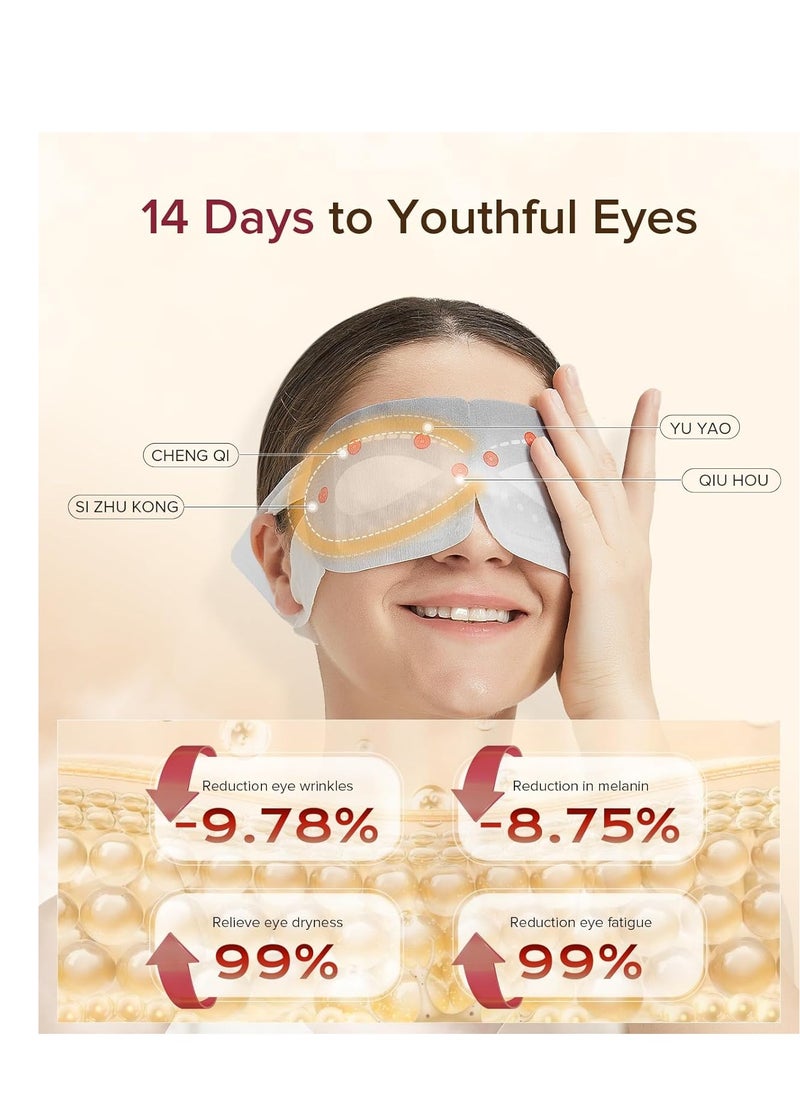 3D Self Heated Eye Mask for Dry Eyes with 100+ Soft Beads,Steam Eye Mask for Sleeping,Relaxation, Disposable, Spa, Travel Gifts for Women, Men 7 Packs
