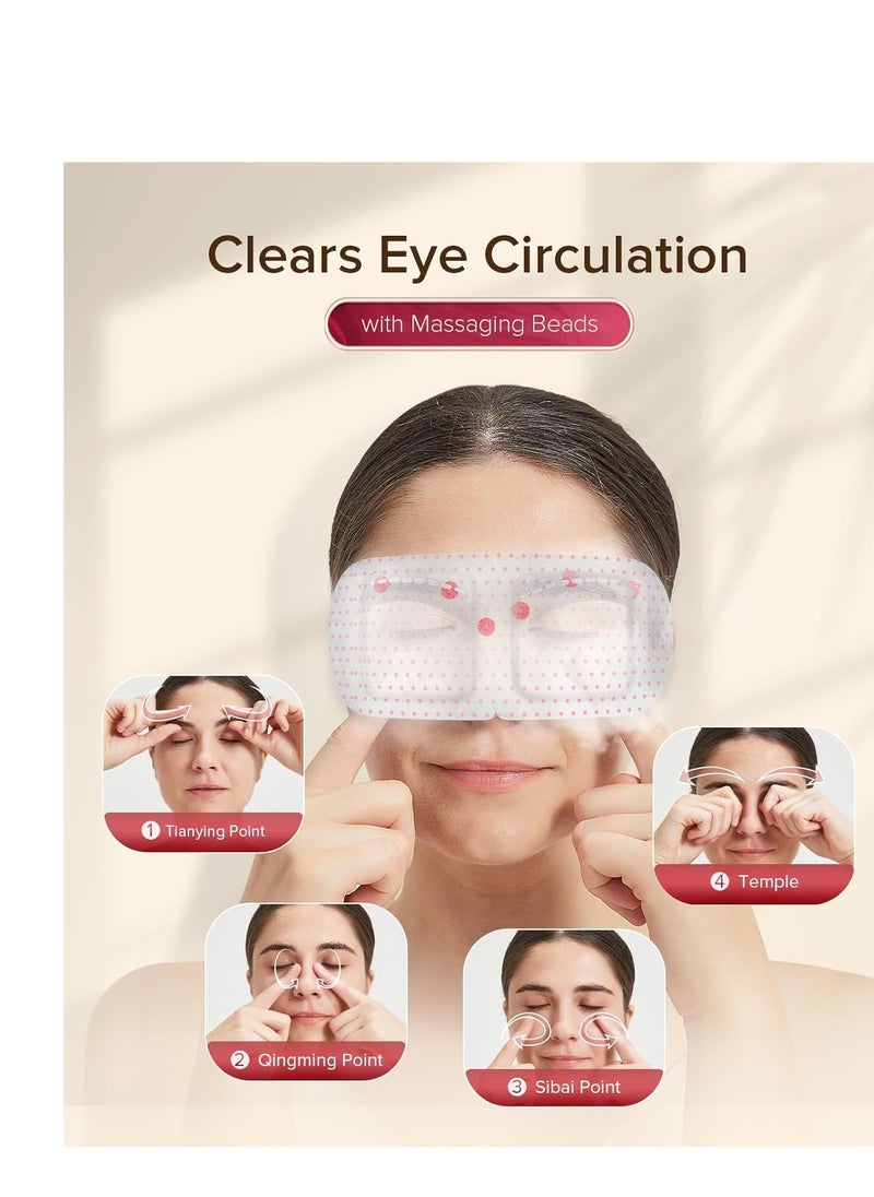 3D Self Heated Eye Mask for Dry Eyes with 100+ Soft Beads,Steam Eye Mask for Sleeping,Relaxation, Disposable, Spa, Travel Gifts for Women, Men 7 Packs
