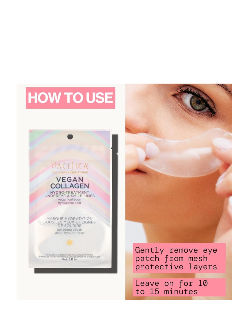 Pacifica Undereye & Smile Mask Set – Vegan Collagen Hydro Treatment with Hyaluronic Acid, Hydrating for Dark Circles, Dry & Combination Skin, Vegan & Cruelty-Free, 2 Pieces