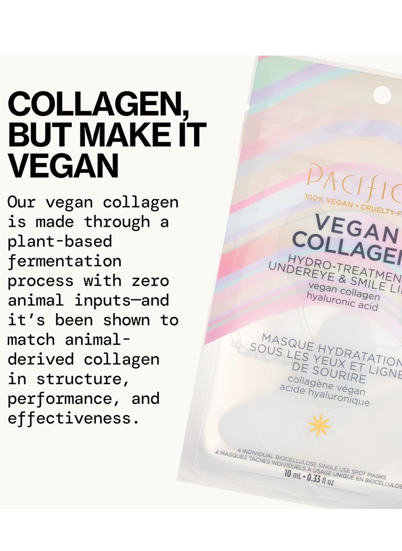 Pacifica Undereye & Smile Mask Set – Vegan Collagen Hydro Treatment with Hyaluronic Acid, Hydrating for Dark Circles, Dry & Combination Skin, Vegan & Cruelty-Free, 2 Pieces