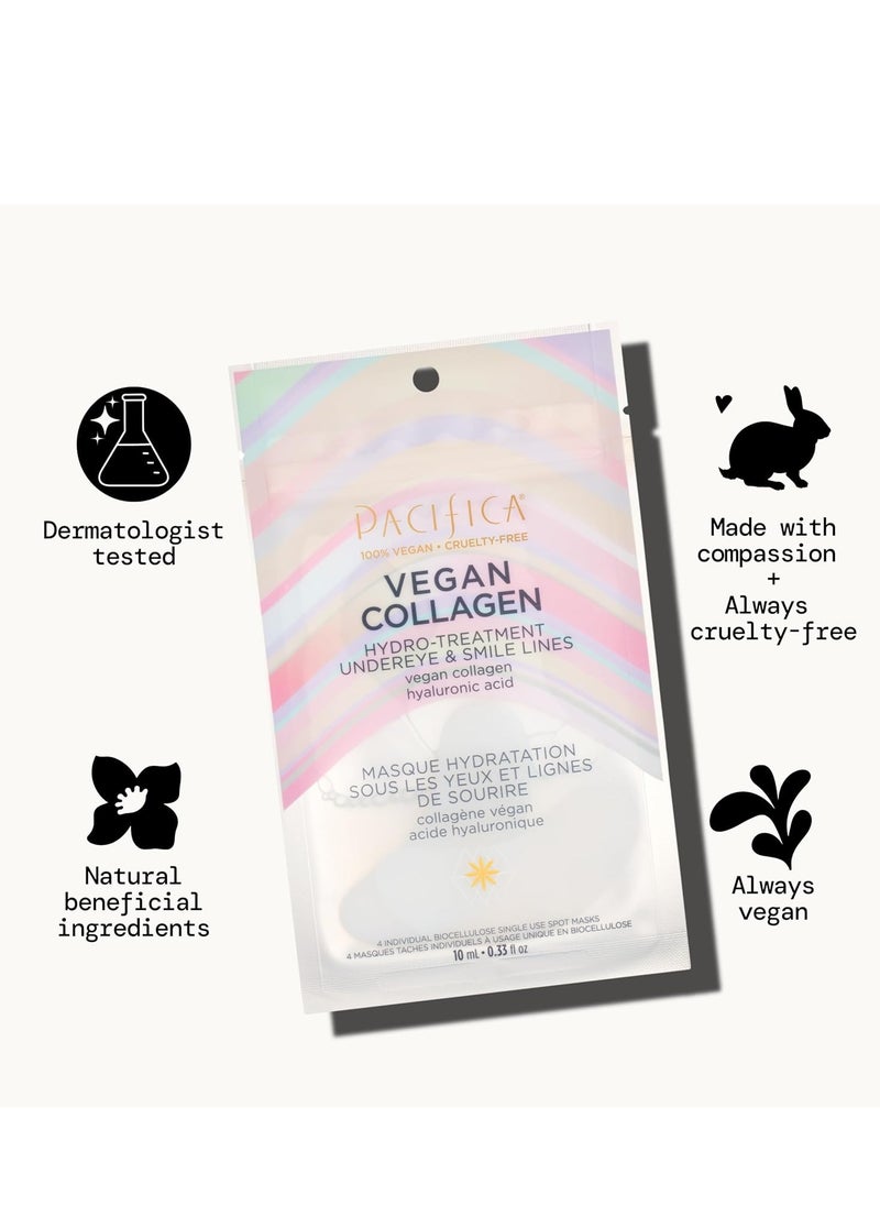 Pacifica Undereye & Smile Mask Set – Vegan Collagen Hydro Treatment with Hyaluronic Acid, Hydrating for Dark Circles, Dry & Combination Skin, Vegan & Cruelty-Free, 2 Pieces