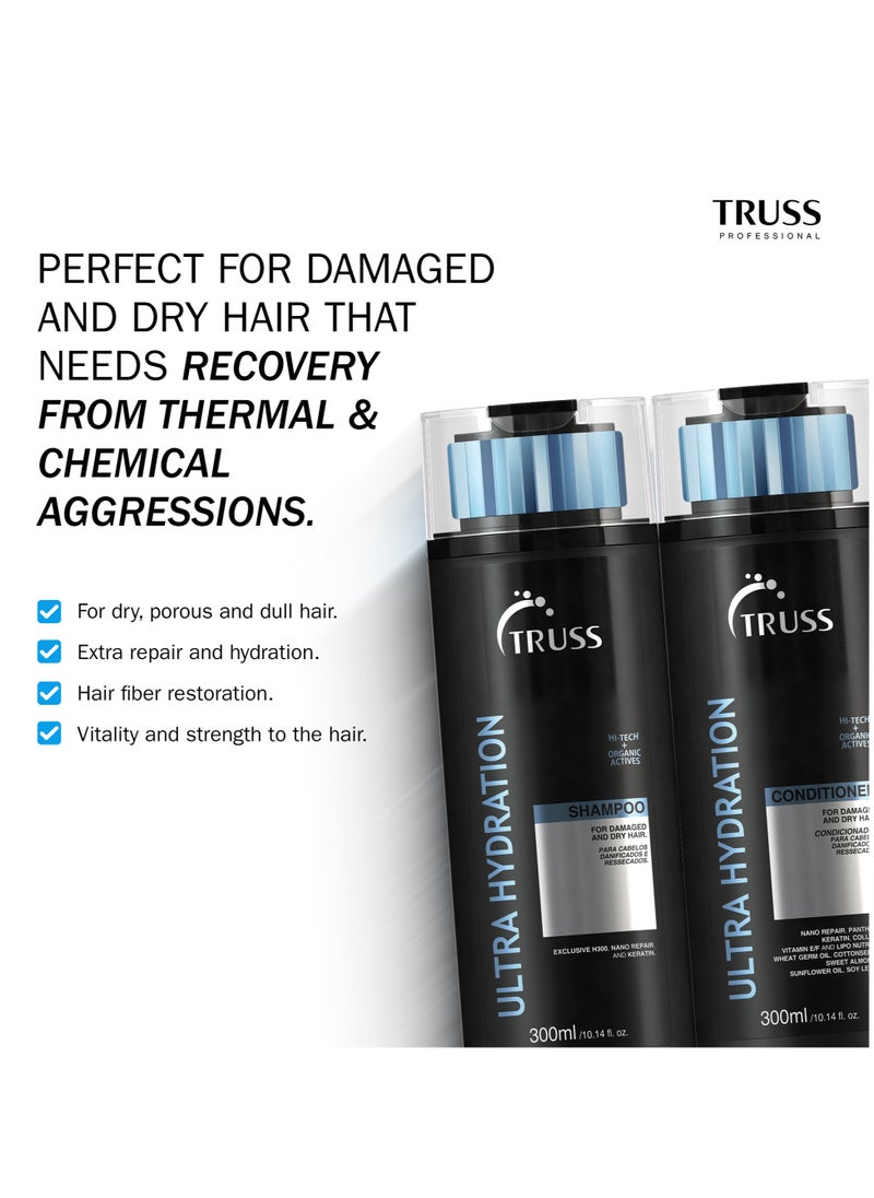 TRUSS Ultra Hydration Shampoo and Conditioner Set Bundle with Miracle Hair Mask