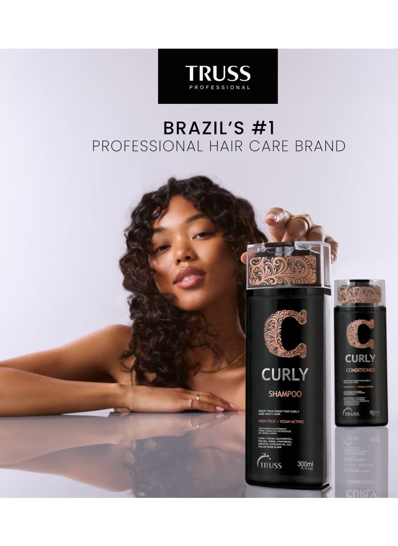 Truss Professional Curly Hair Bundle – Shampoo & Conditioner (300 ML) Each + Leave-In Cream (250 ML)