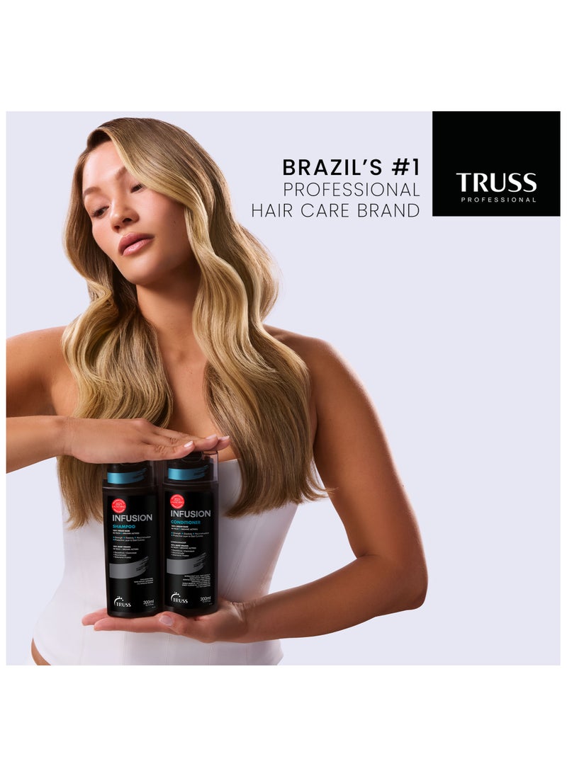 TRUSS Professional Infusion Shampoo and Conditioner (300 ML) each Includes Deluxe Prime Hair Treatment Spray (260 ML) - [3-Piece Set]