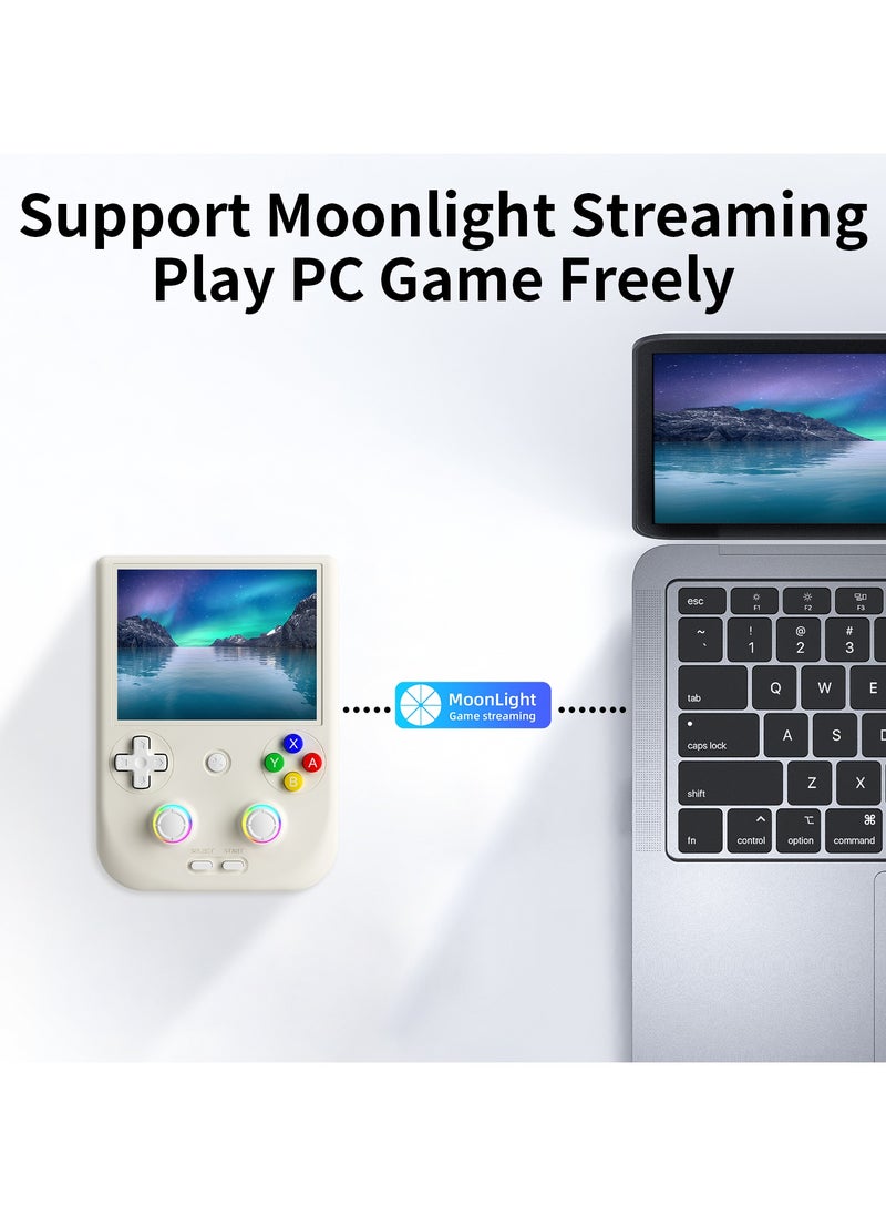 ANBERNIC RG406V Handheld Game Console Unisoc T820 Android 13 4Inch IPS Multi Touch Screen 5500mAh 5G WIFI Bluetooth Retro Video Players(256G White)