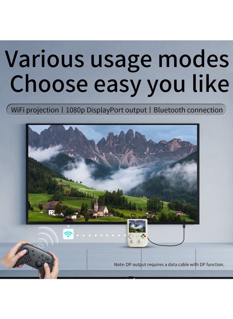 ANBERNIC RG406V Handheld Game Console Unisoc T820 Android 13 4Inch IPS Multi Touch Screen 5500mAh 5G WIFI Bluetooth Retro Video Players(256G White)