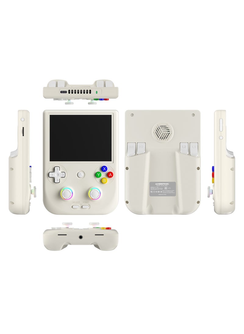 ANBERNIC RG406V Handheld Game Console Unisoc T820 Android 13 4Inch IPS Multi Touch Screen 5500mAh 5G WIFI Bluetooth Retro Video Players(256G White)