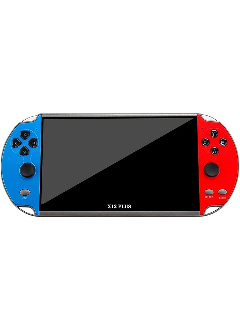 Portable Game Console X12 Plus 7 Inch Handheld 16GB Retro Gaming Device with Dual Joysticks, Supports AV Output, TF Card, Music, E-book, Video Playback, 3000 Built-in Classic Games