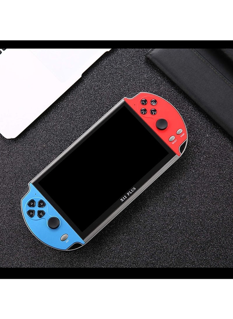 Portable Game Console X12 Plus 7 Inch Handheld 16GB Retro Gaming Device with Dual Joysticks, Supports AV Output, TF Card, Music, E-book, Video Playback, 3000 Built-in Classic Games