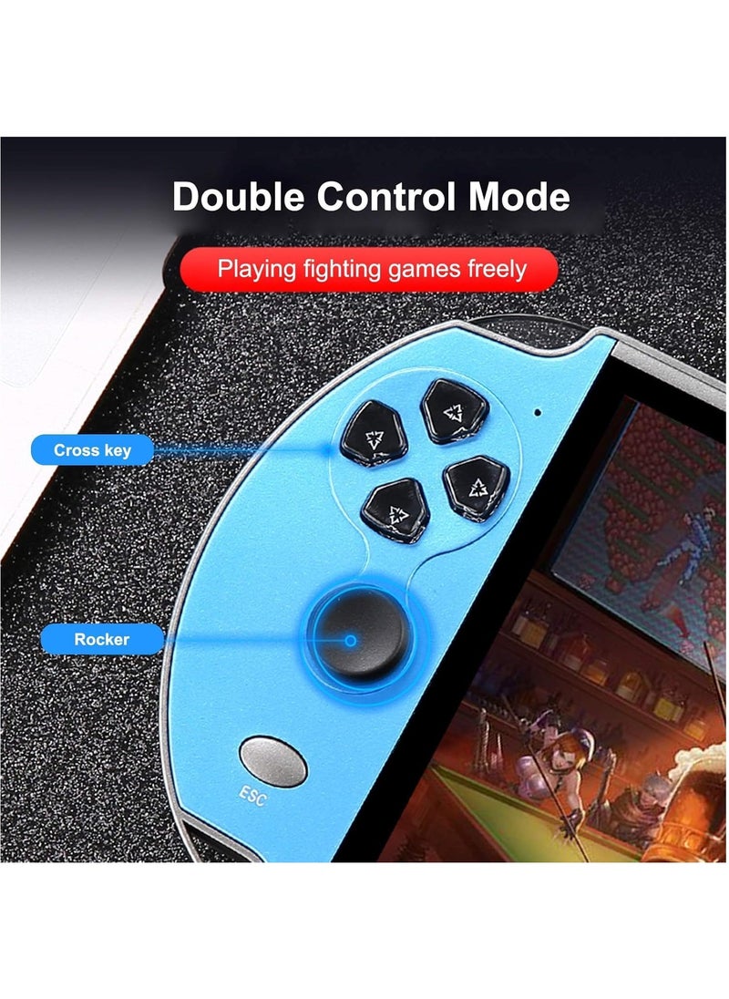 Portable Game Console X12 Plus 7 Inch Handheld 16GB Retro Gaming Device with Dual Joysticks, Supports AV Output, TF Card, Music, E-book, Video Playback, 3000 Built-in Classic Games