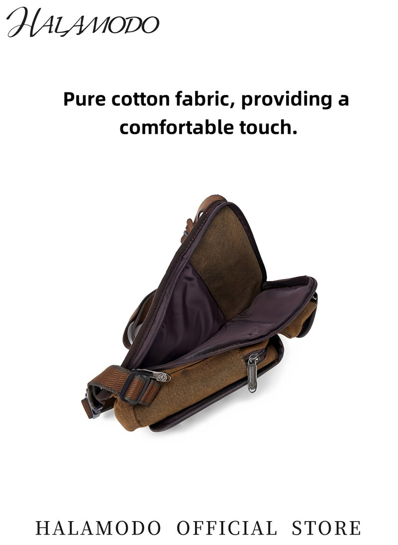 Men's Canvas Drop Leg Bag Outdoor Waist Pack Tactical Bag Motorcycle Bag Bike Bag Multi-Pocket Waist Pouch Multifunctional Bag for Travel & Hiking & Climbing