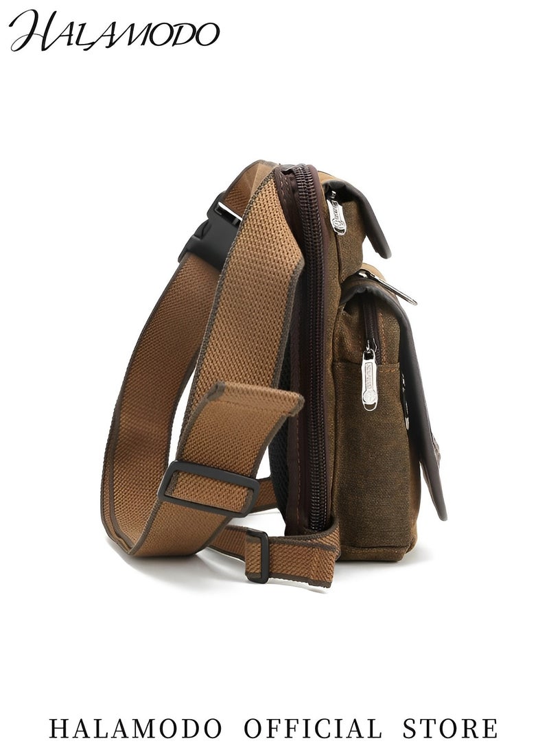 Men's Canvas Drop Leg Bag Outdoor Waist Pack Tactical Bag Motorcycle Bag Bike Bag Multi-Pocket Waist Pouch Multifunctional Bag for Travel & Hiking & Climbing