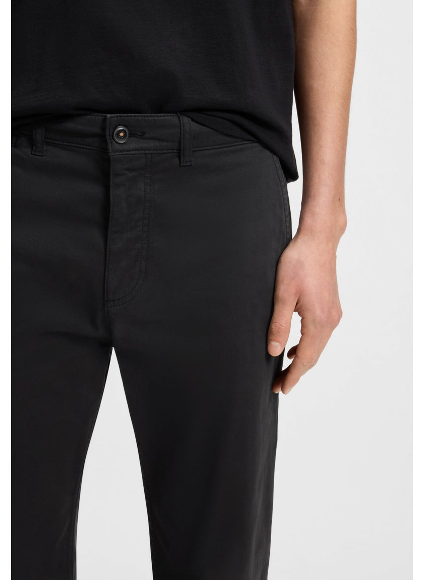 Regular-fit chinos in stretch-cotton satin