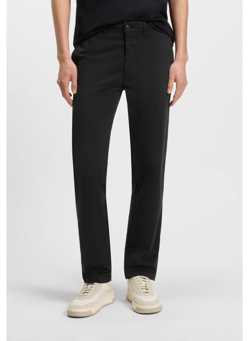Regular-fit chinos in stretch-cotton satin