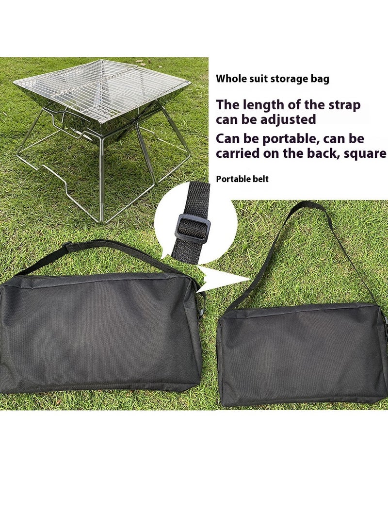 DesertFeast Pro Foldable BBQ Grill - Stainless Steel & Sandproof | 1.9KG Ultra-Light | 10s Instant Setup (Free Bag & Tools) - Perfect for Family Majlis & Desert Camping