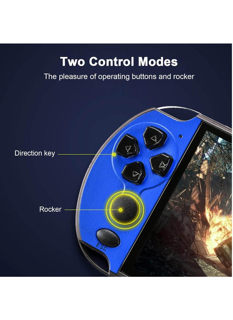 X7 Plus 5.1 Inch Handheld Video Game Console with Double Rocker, 8GB Memory, Built-in 1000 Classic Games, MP5 Player, Support TV Output, Portable Retro Gaming Device for Kids and Adults