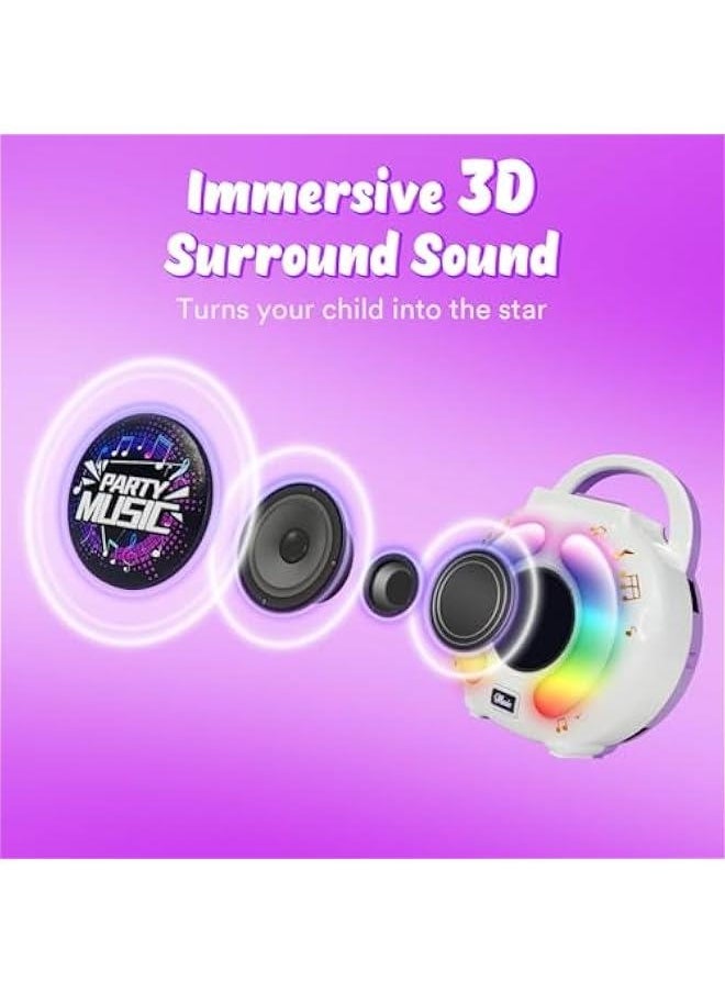 Karaoke Machine for Kids Age 4-7 with 2 Microphones, Play Microphone for Kids Ages 3-5, Toddler Microphones Toy for Singing Great Boys Girls Birthday Gift (6010)