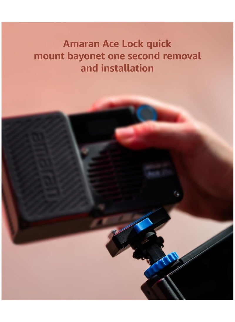 Aputure Amaran Ace 25x Bi-Colour LED Light, 32W On-Camera Video Light, 2700K-6500K, 6320 Lux @ 0.5m, USB-C Fast Charge, Magnetic Mounting, 9 Light Effects, Wireless amaran App Control - Sliver