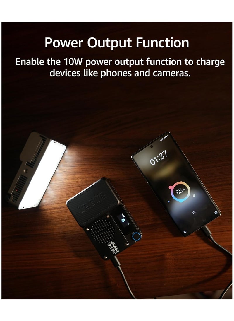 Aputure Amaran Ace 25x Bi-Colour LED Light, 32W On-Camera Video Light, 2700K-6500K, 6320 Lux @ 0.5m, USB-C Fast Charge, Magnetic Mounting, 9 Light Effects, Wireless amaran App Control - Sliver
