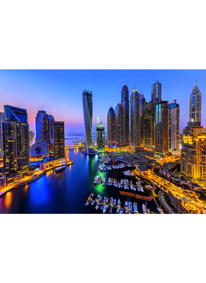 Clementoni Puzzle HQC Dubai Marina+Poster 1000 Pieces | Jigsaw Puzzle | Puzzle for Adults | Challenging Puzzle | Perfect for Stress Reliever and Puzzle Lovers | Made in Italy