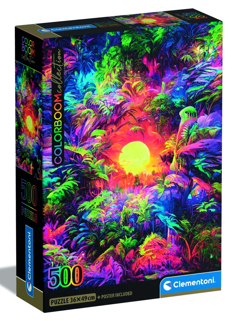 Clementoni Puzzle Psychedelic Colorboom 500 Pieces | Jigsaw Puzzle | Puzzle for Adults | Challenging Puzzle | Perfect for Stress Reliever and Puzzle Lovers | Made in Italy