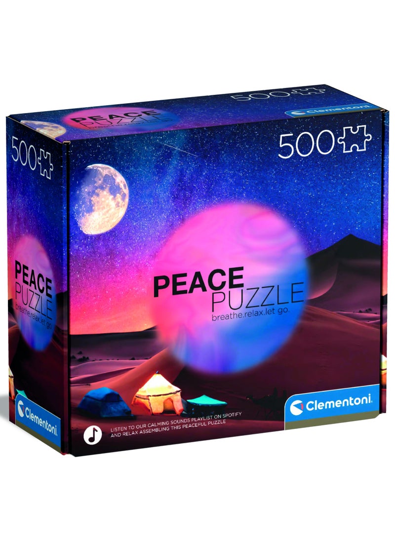 Clementoni Puzzle HQC Peace-Starry Night 500 Pieces | Jigsaw Puzzle | Puzzle for Adults | Challenging Puzzle | Perfect for Stress Reliever and Puzzle Lovers | Made in Italy