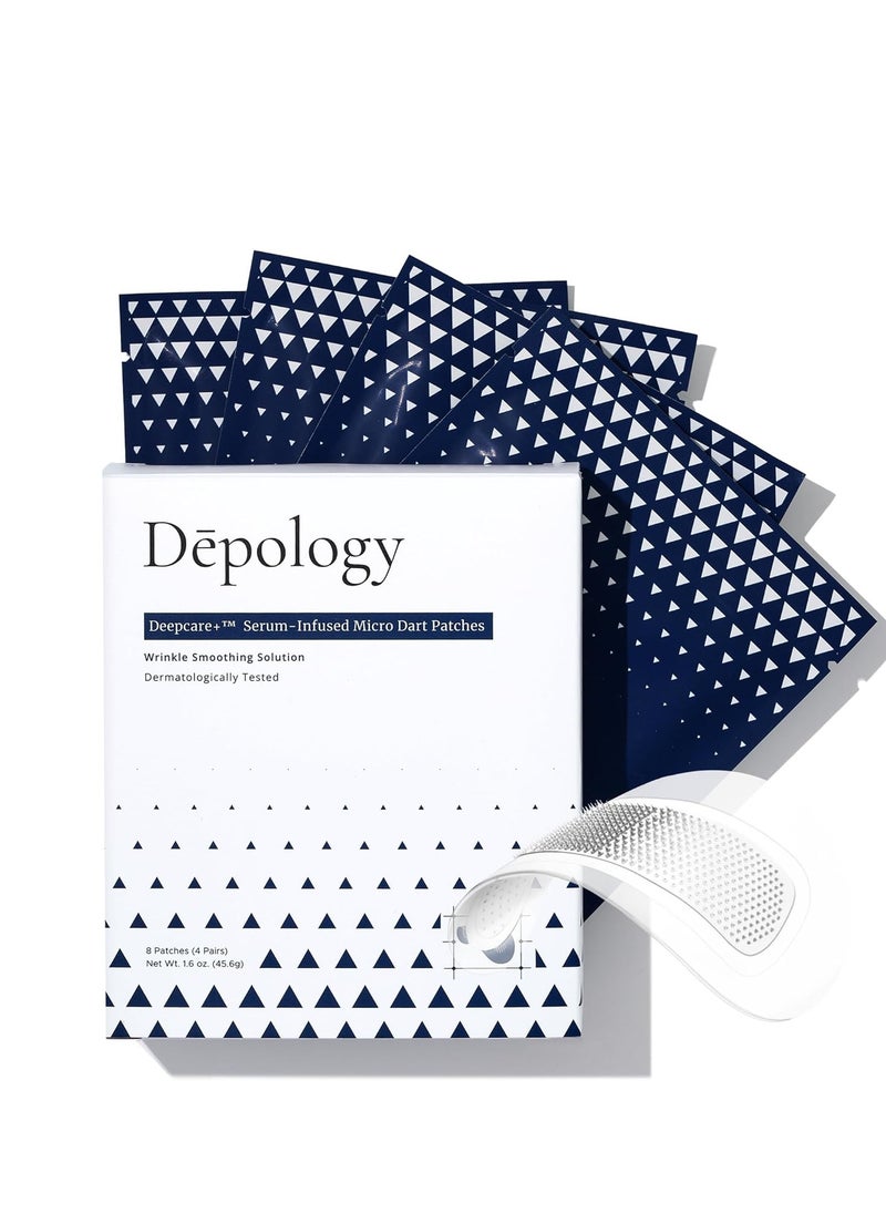 depology Deepcare+ Serum-Infused Micro Dart Patche | 4 Pairs Eye Mask | Under Eye Patches for Wrinkles | Fine Lines | Hydrating Eye Mask with Peptides | Amino Acids | and Synthesized Molecules