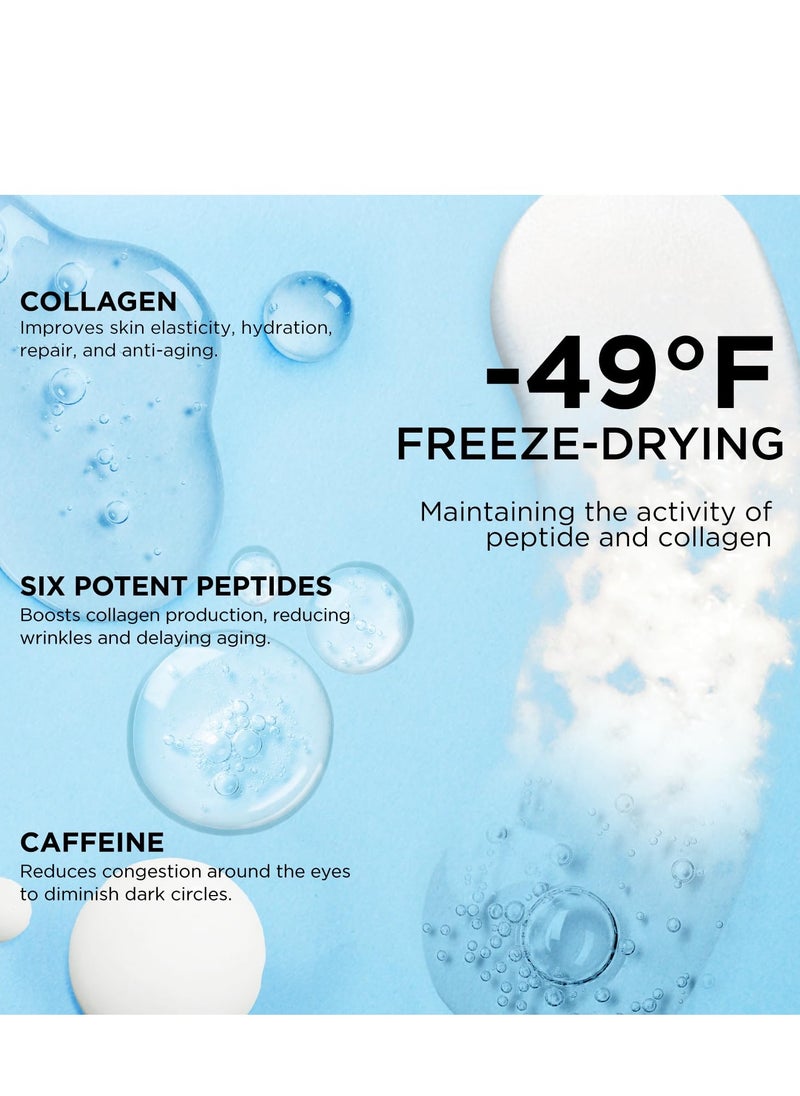 Dongyu Collagen Under Eye Patches: Anti-aging Firming Collagen Eye Masks with Lying Energy - Freeze-dried Anti Wrinkle Eye Pads - Puffy Eyes Treatment with Caffeine Hyaluronic Acid Peptides - 4 Pairs