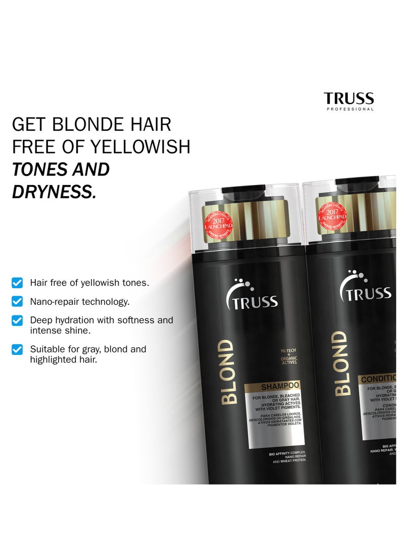 Truss Professional Blond Shampoo and Conditioner (300 ML) Each with Leave-In Gel Cream (250 ML) - TRIO SET